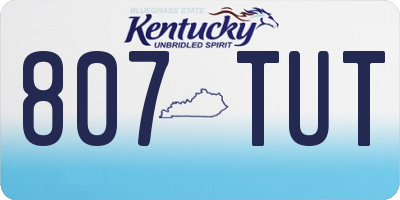 KY license plate 807TUT