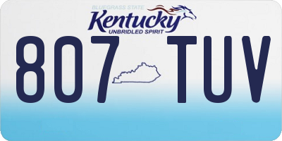KY license plate 807TUV