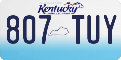 KY license plate 807TUY