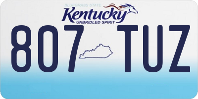 KY license plate 807TUZ
