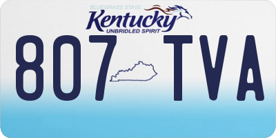 KY license plate 807TVA