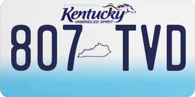 KY license plate 807TVD