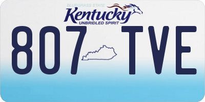 KY license plate 807TVE