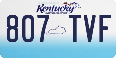 KY license plate 807TVF