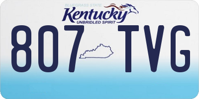 KY license plate 807TVG