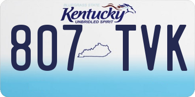 KY license plate 807TVK