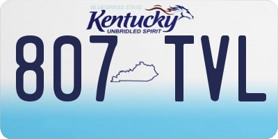 KY license plate 807TVL