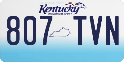 KY license plate 807TVN