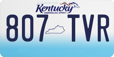 KY license plate 807TVR