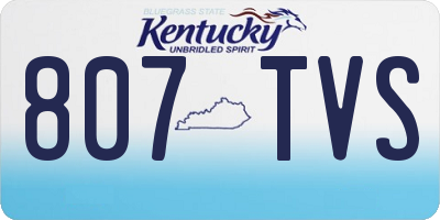 KY license plate 807TVS