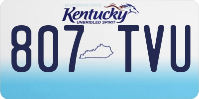 KY license plate 807TVU