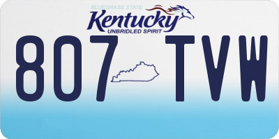 KY license plate 807TVW