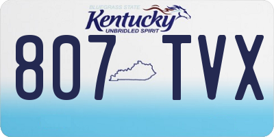 KY license plate 807TVX