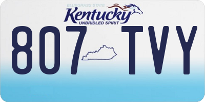 KY license plate 807TVY