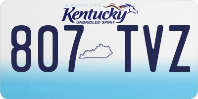 KY license plate 807TVZ