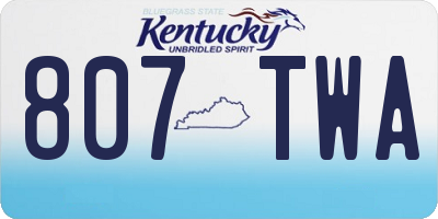 KY license plate 807TWA