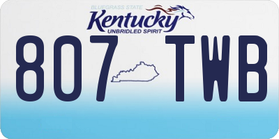 KY license plate 807TWB