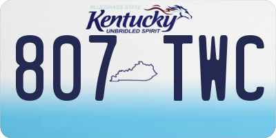 KY license plate 807TWC