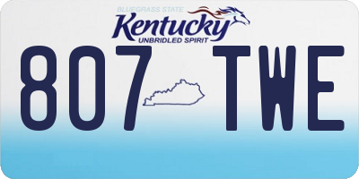KY license plate 807TWE