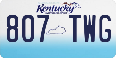 KY license plate 807TWG