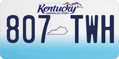 KY license plate 807TWH