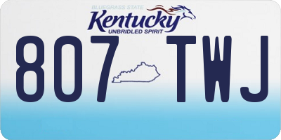 KY license plate 807TWJ