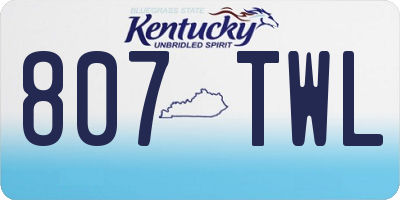 KY license plate 807TWL