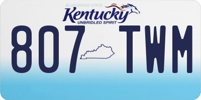 KY license plate 807TWM