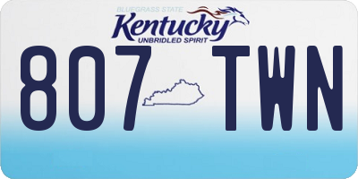 KY license plate 807TWN