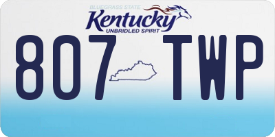 KY license plate 807TWP