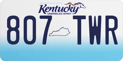 KY license plate 807TWR