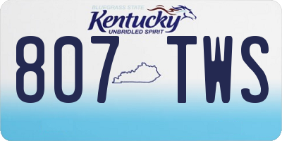 KY license plate 807TWS