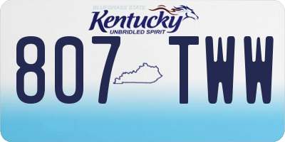 KY license plate 807TWW