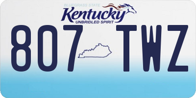 KY license plate 807TWZ