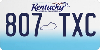 KY license plate 807TXC