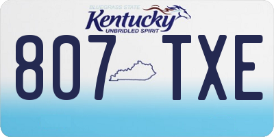 KY license plate 807TXE
