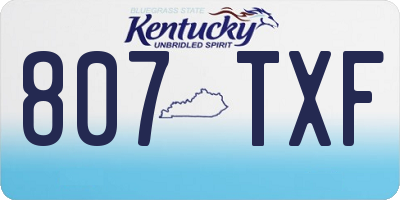 KY license plate 807TXF