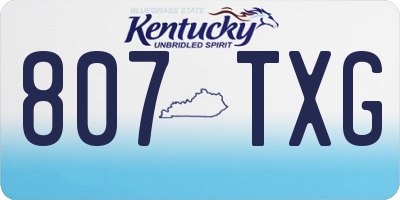 KY license plate 807TXG