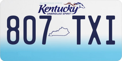 KY license plate 807TXI