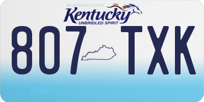KY license plate 807TXK
