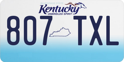 KY license plate 807TXL