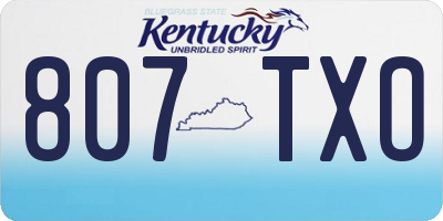 KY license plate 807TXO