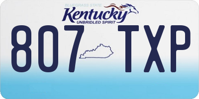 KY license plate 807TXP