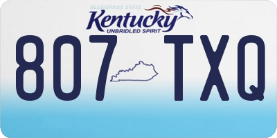 KY license plate 807TXQ