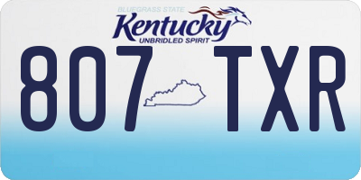 KY license plate 807TXR