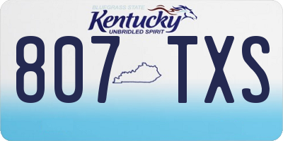 KY license plate 807TXS