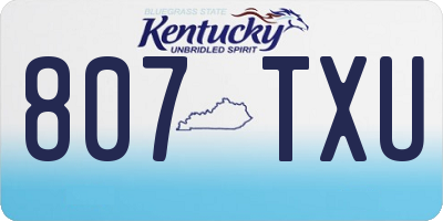 KY license plate 807TXU
