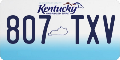 KY license plate 807TXV