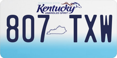 KY license plate 807TXW