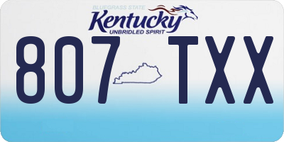 KY license plate 807TXX